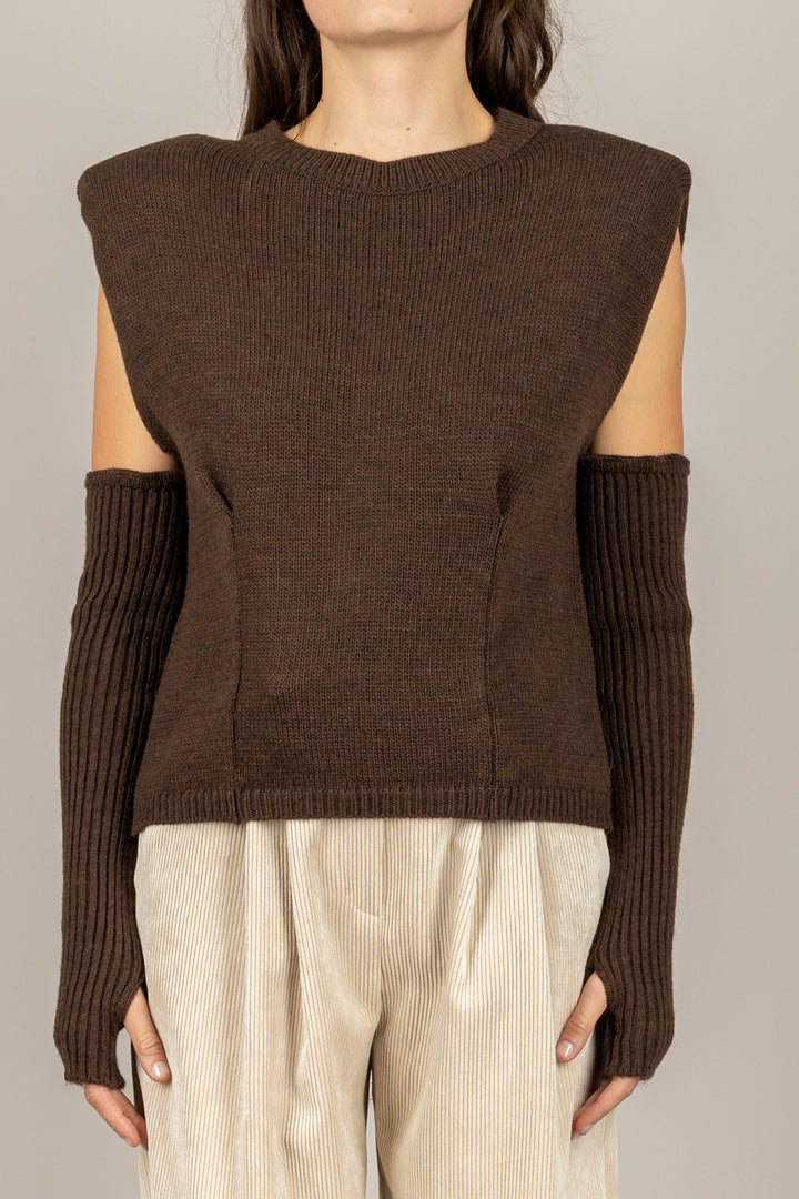 DIXIE - M566Y223 - GILET IN MAGLIA CON MANICOTTI