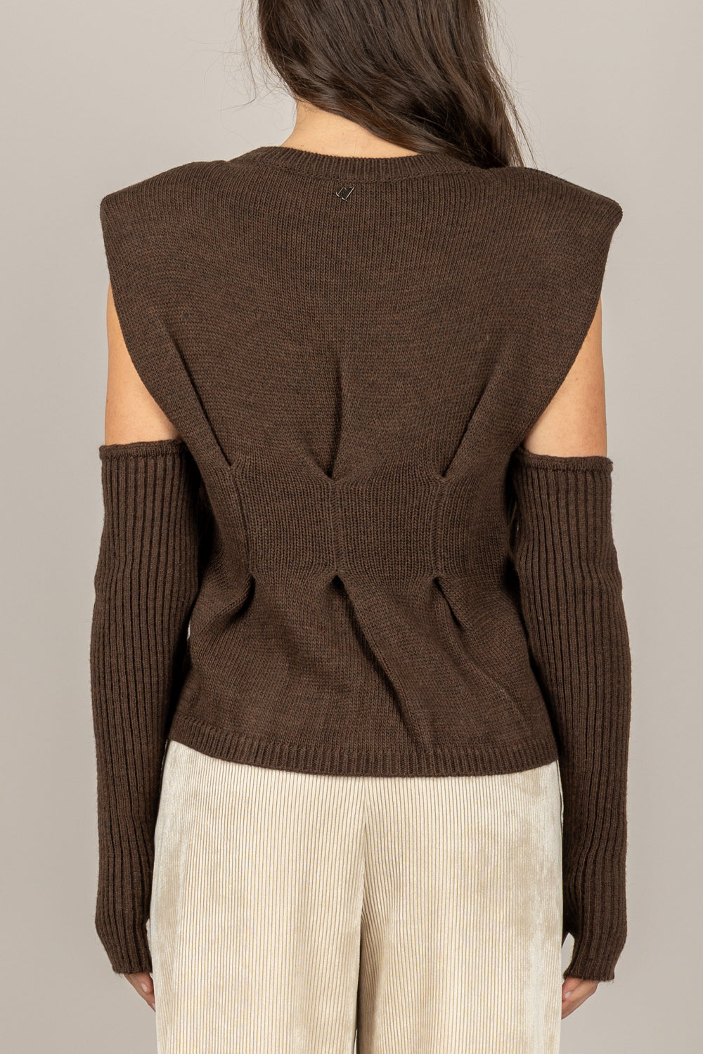 DIXIE - M566Y223 - GILET IN MAGLIA CON MANICOTTI