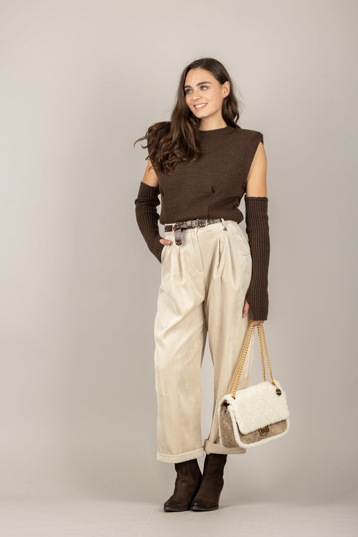 DIXIE - M566Y223 - GILET IN MAGLIA CON MANICOTTI