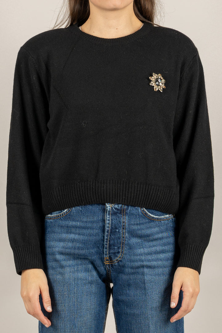 MOTEL - D80965/SPILLA - MAGLIA GIROCOLLO CON SPILLA