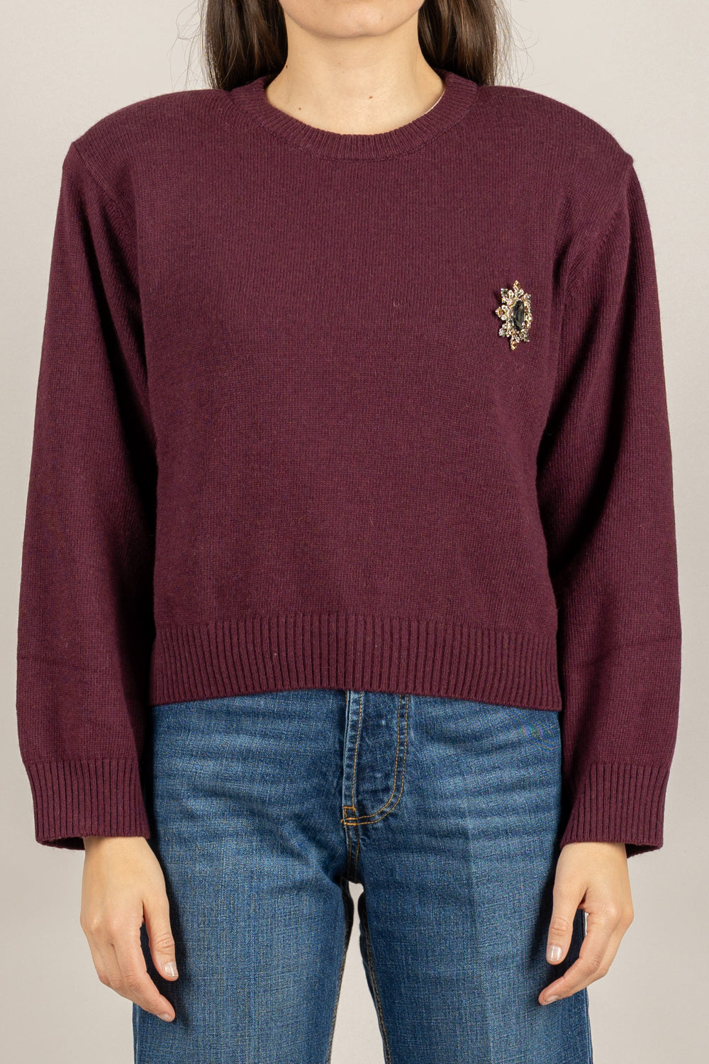 MOTEL - D80965/SPILLA - MAGLIA GIROCOLLO CON SPILLA