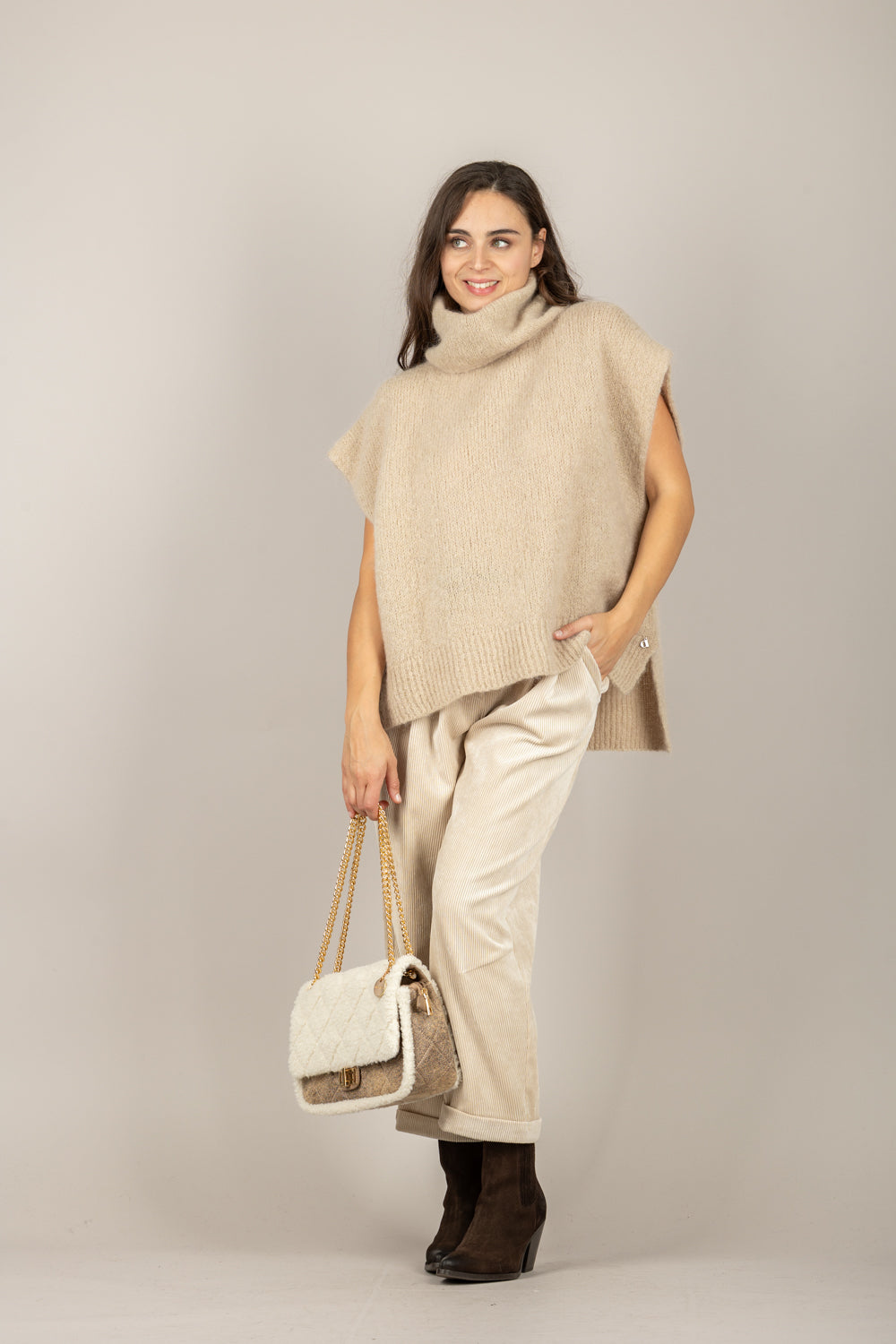 DIXIE - M277Y238 - MAGLIA MOHAIR COLLO ALTO