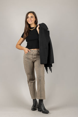 TENSIONE IN - TOM-LEO - JEANS CROP MACULATO