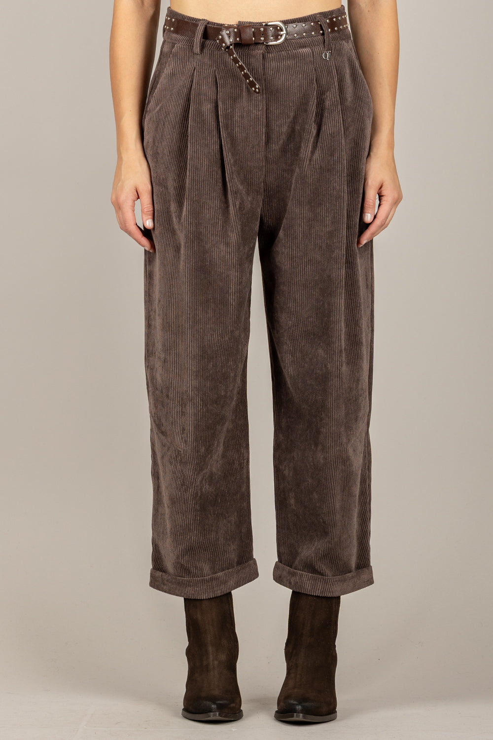 DIXIE - P845Y155 - PANTALONE IN VELLUTO CON CINTA