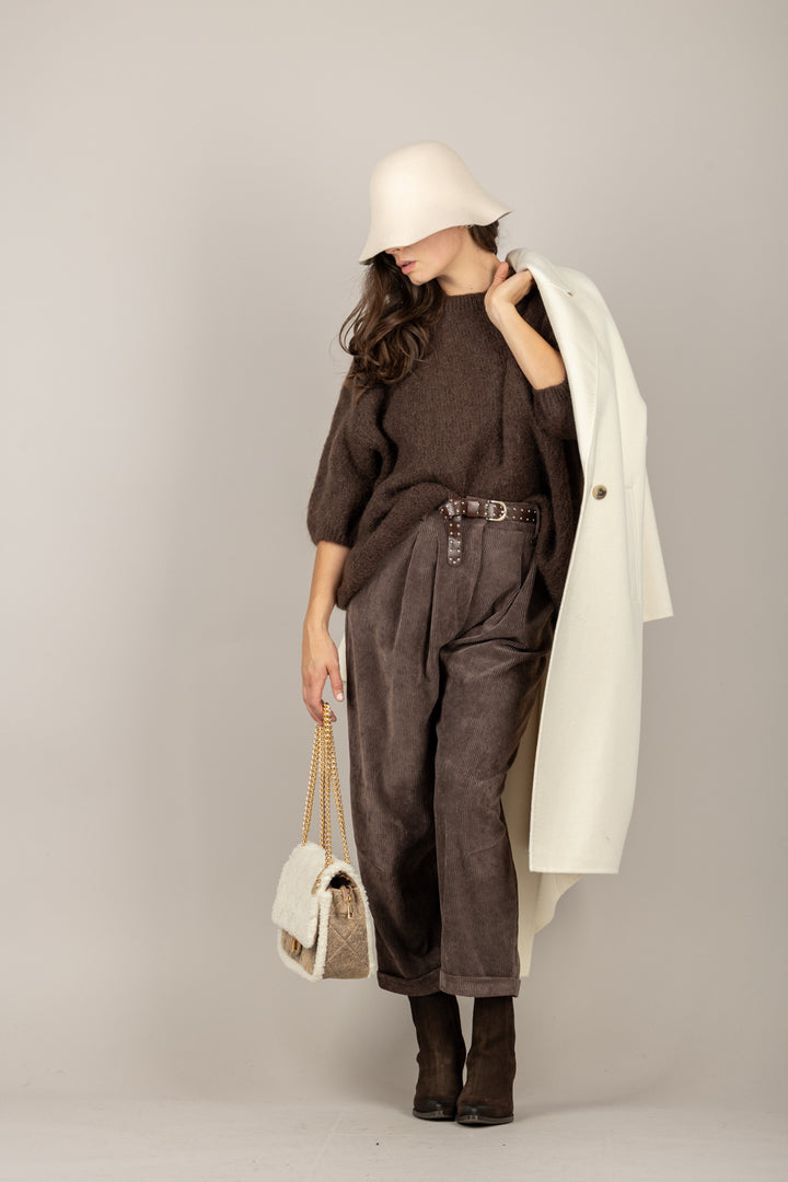 DIXIE - P845Y155 - PANTALONE IN VELLUTO CON CINTA