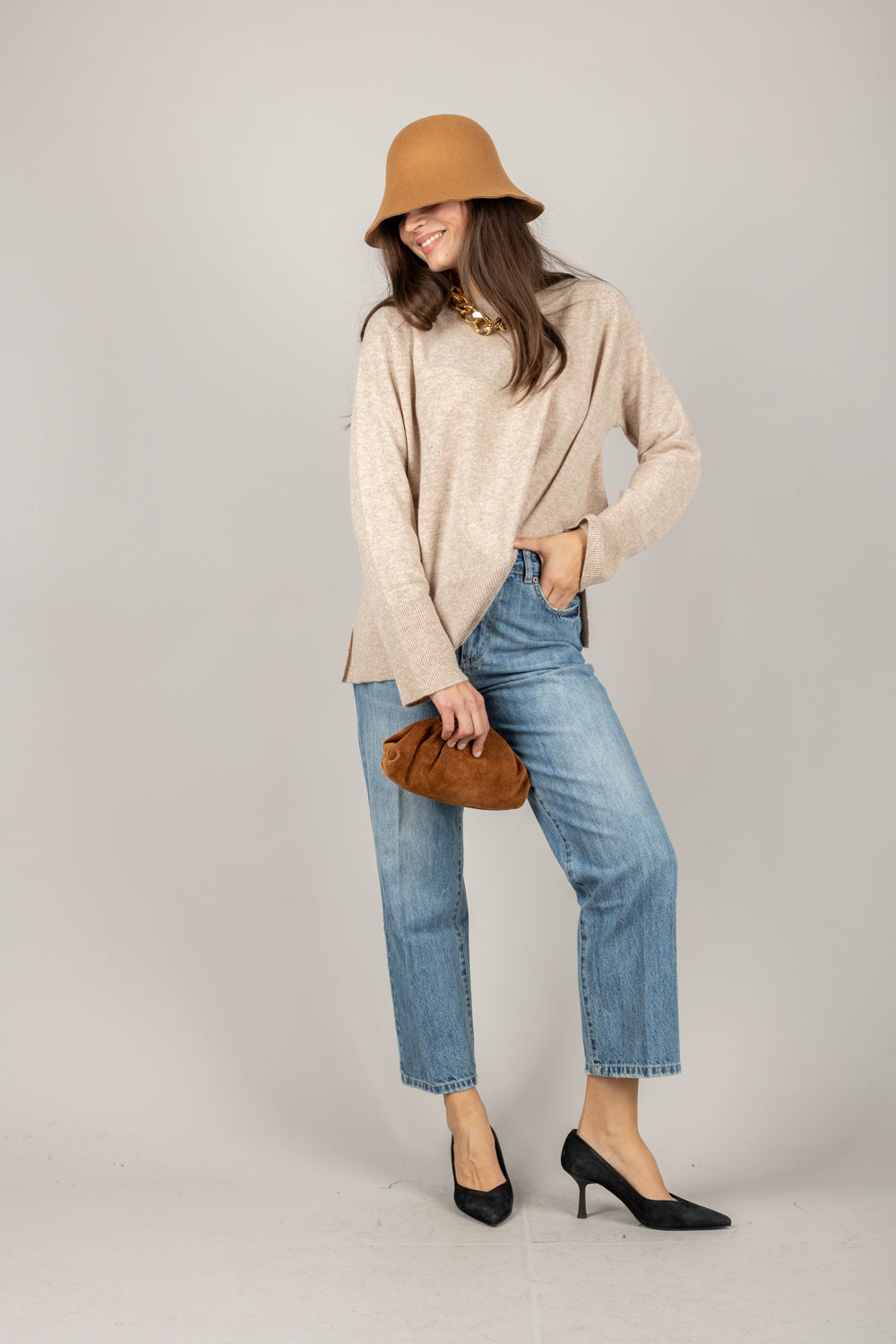 TENSIONE IN - WL157AI25 - MAGLIA OVER CON SPACCHI POSTERIORI