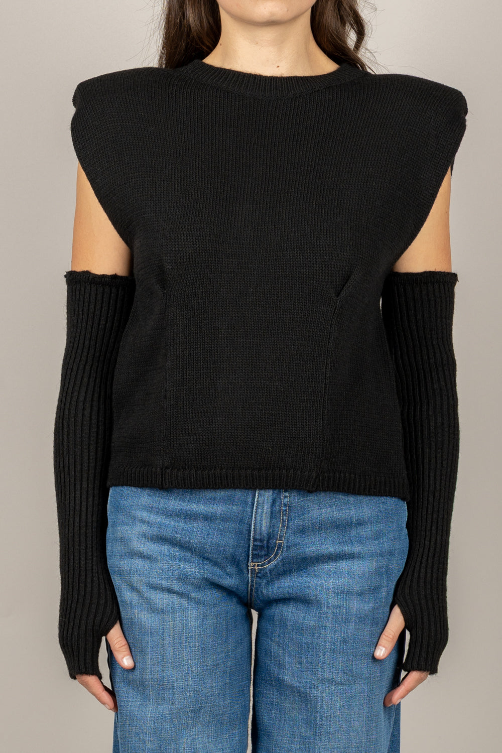 DIXIE - M566Y223 - GILET IN MAGLIA CON MANICOTTI