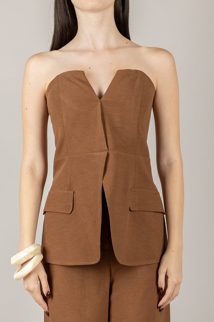 DIXIE - L845W035/P845W214 - COMPLETO TOP SCOLLO A V E PANTALONE