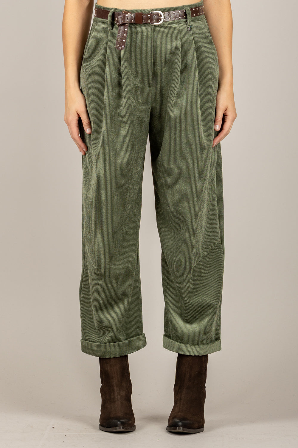 DIXIE - P845Y155 - PANTALONE IN VELLUTO CON CINTA