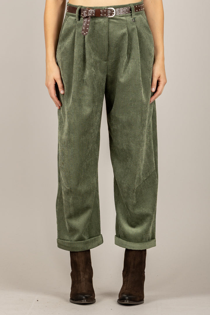 DIXIE - P845Y155 - PANTALONE IN VELLUTO CON CINTA