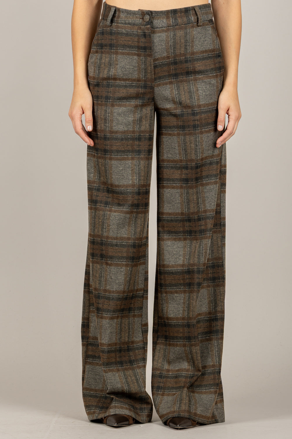 HAVEONE - PMI-P241 - PANTALONE PALAZZO CHECK