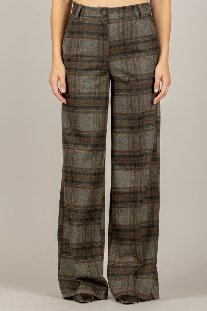 HAVEONE - PMI-P241 - PANTALONE PALAZZO CHECK