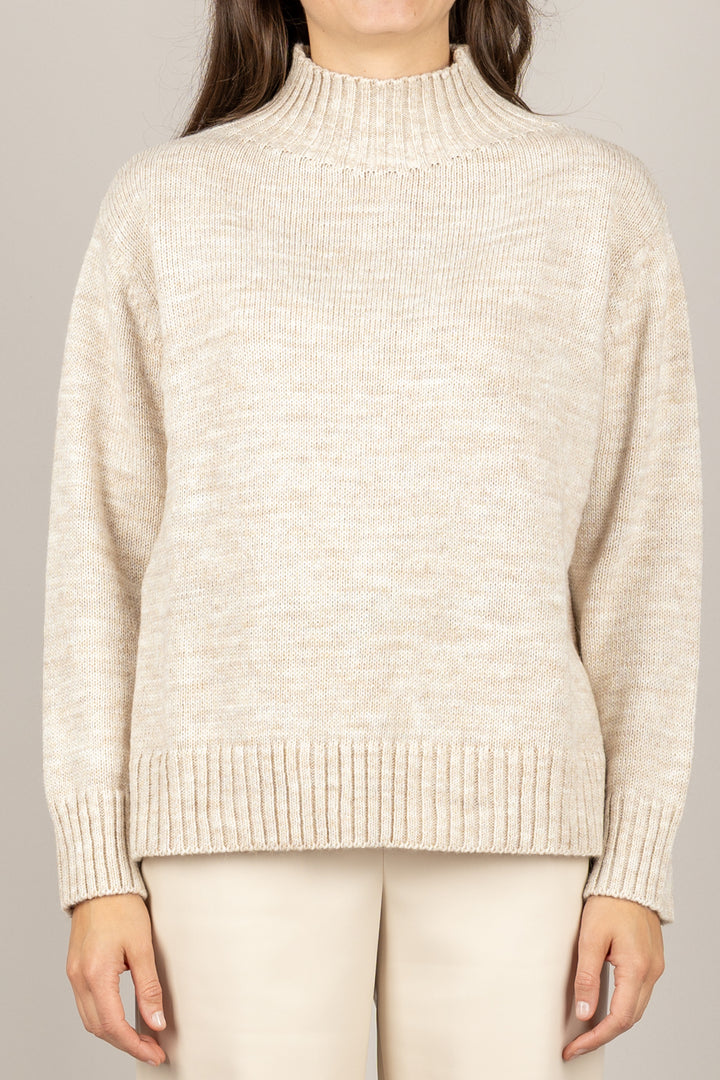 TENSIONE IN - D82044 - MAGLIA A COLLO ALTO MANICHE LUNGHE