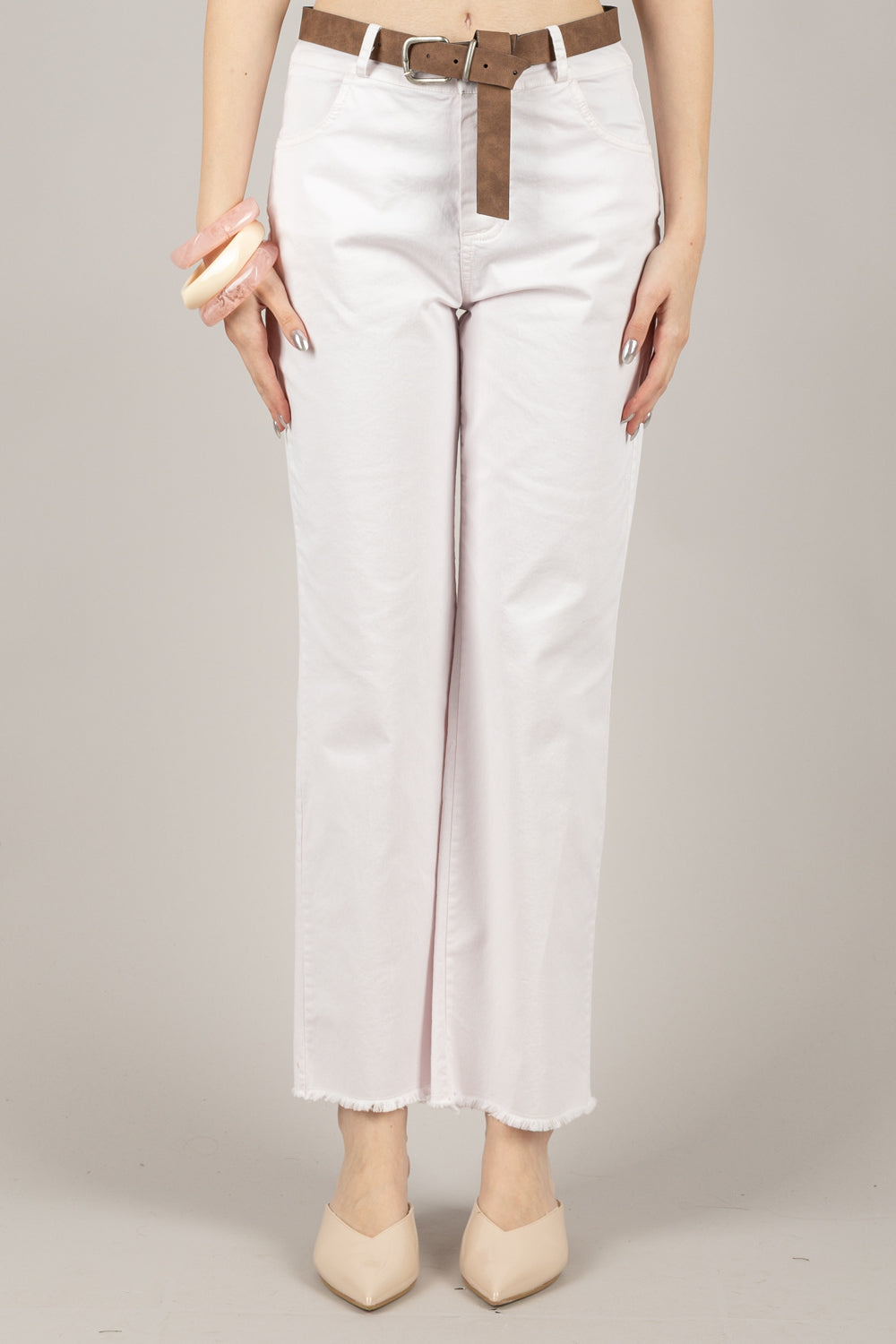 TENSIONE IN - PA5269- PANTALONE GAMBA DRITTA CON CINTA