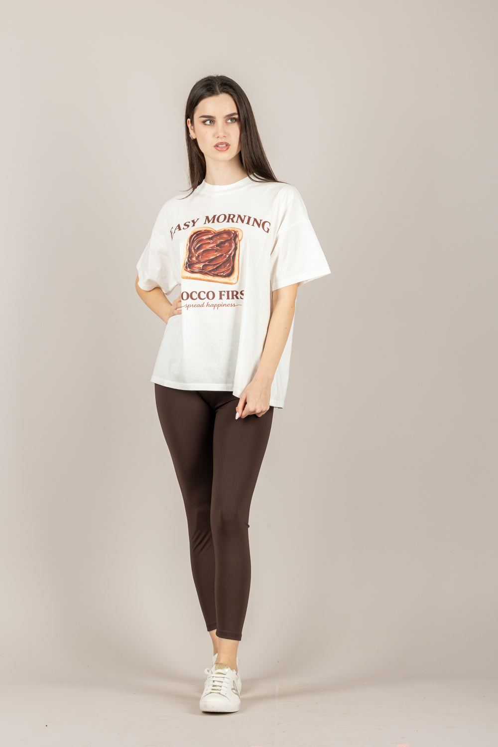 VICOLO - RAB0350 - T-SHIRT EASY MORNING PANNA