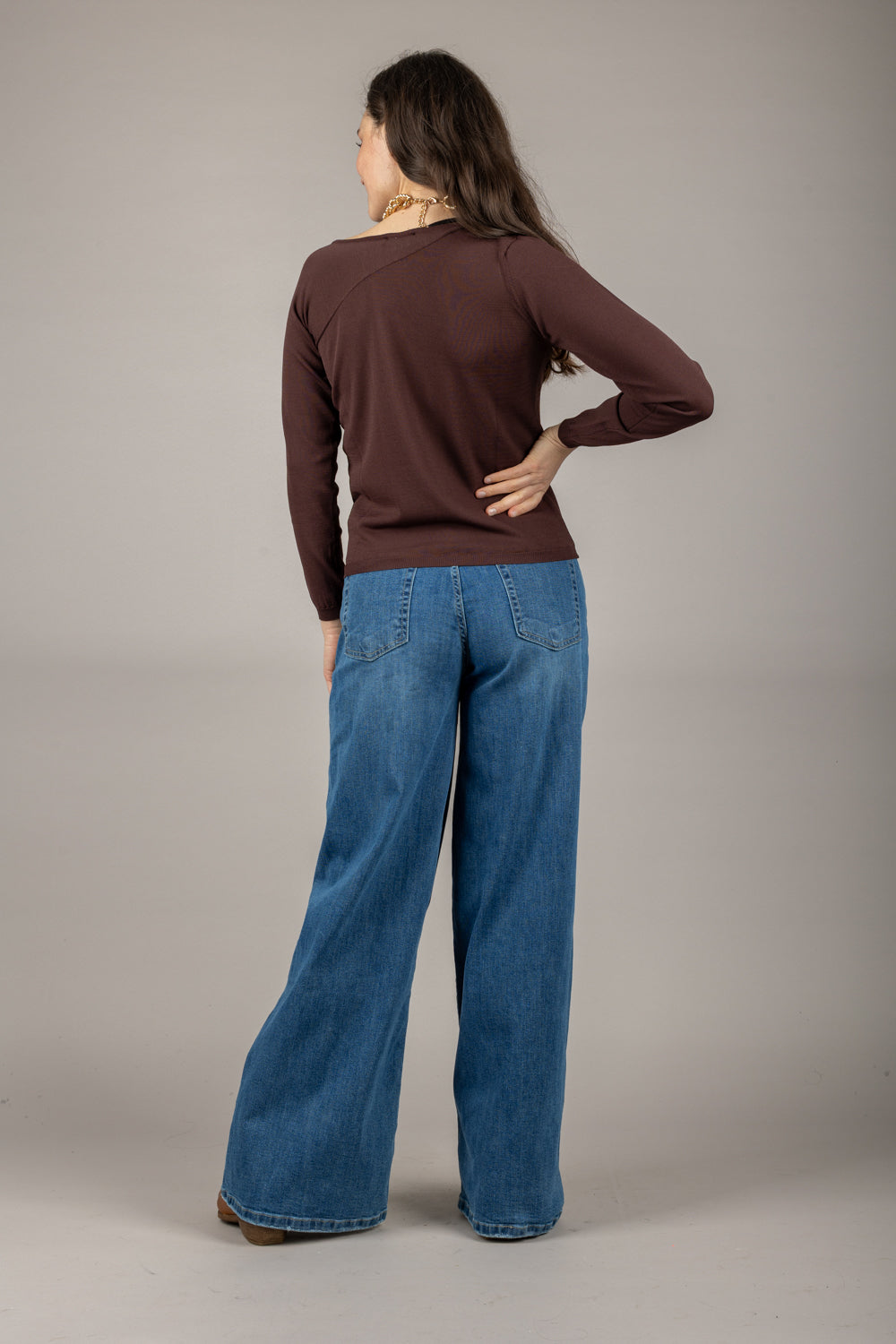 VICOLO - 22053D - MAGLIA SCOLLO ASIMMETRICO