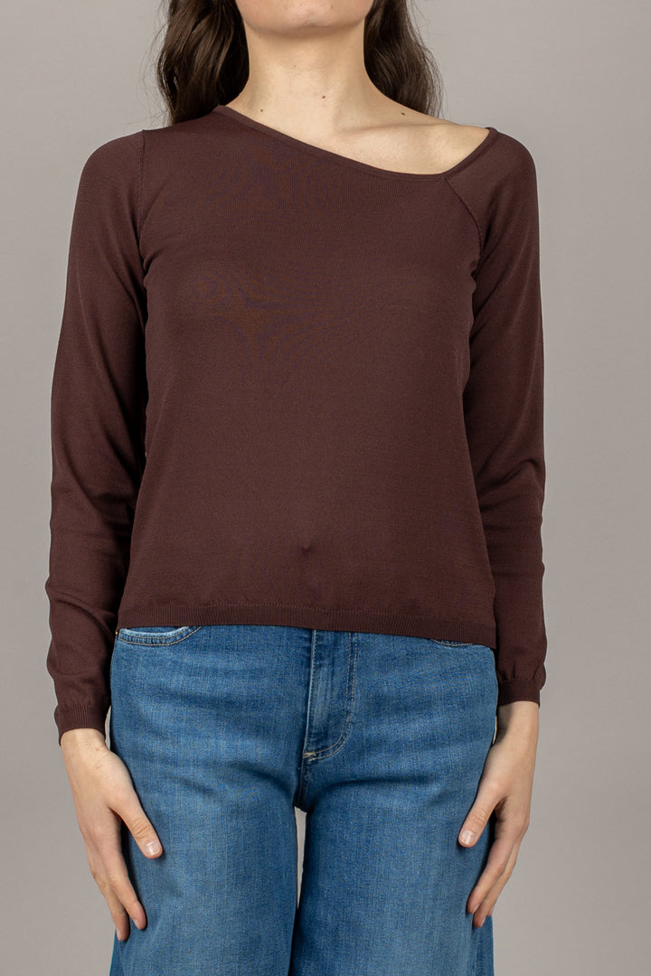 VICOLO - 22053D - MAGLIA SCOLLO ASIMMETRICO