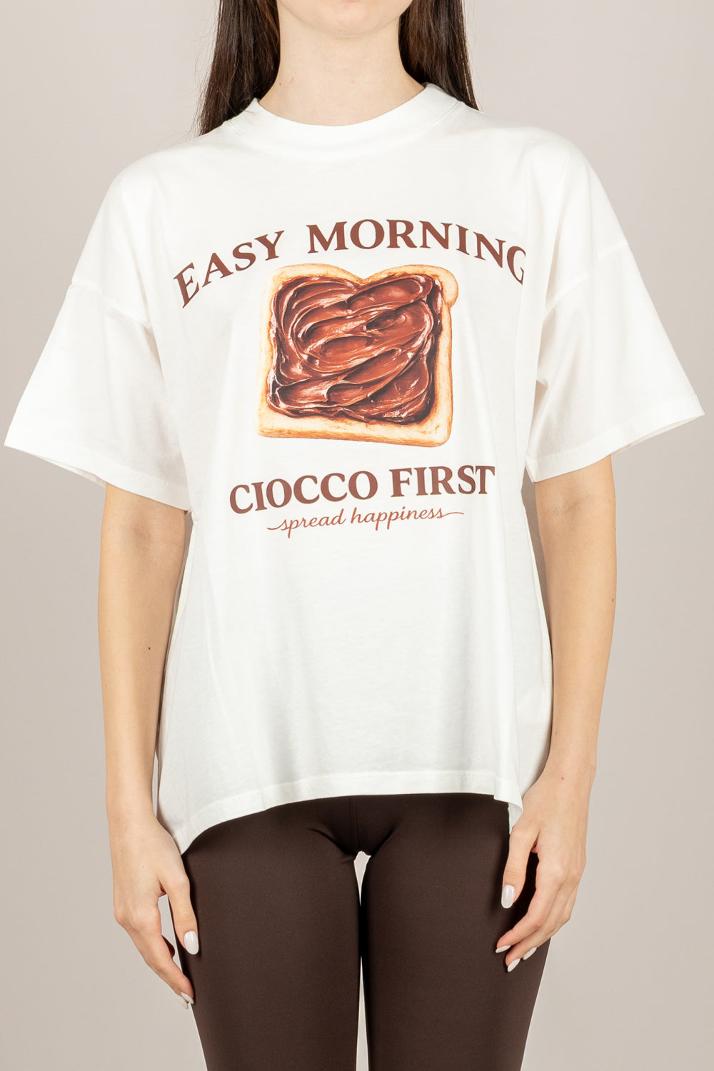 VICOLO - RAB0350 - T-SHIRT EASY MORNING PANNA