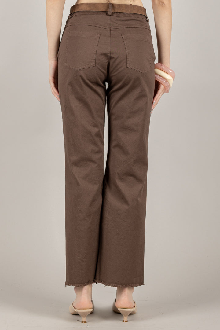 TENSIONE IN - PA5269- PANTALONE GAMBA DRITTA CON CINTA