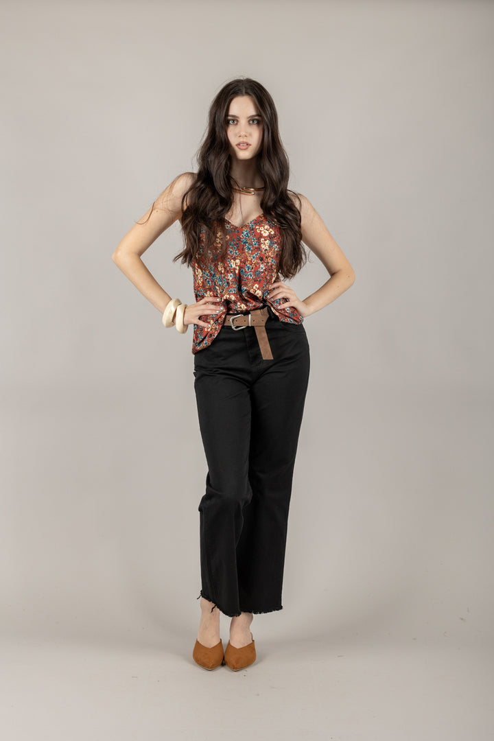 TENSIONE IN - PA5269- PANTALONE GAMBA DRITTA CON CINTA