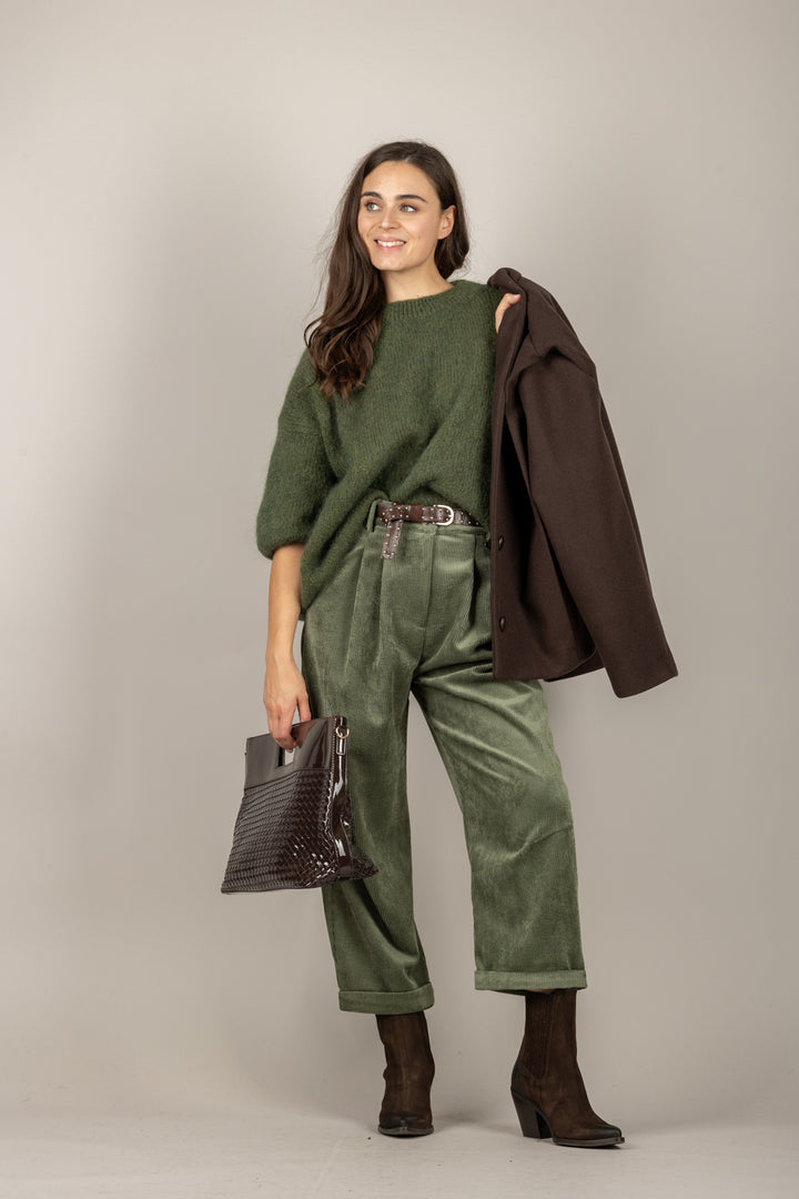 DIXIE - P845Y155 - PANTALONE IN VELLUTO CON CINTA