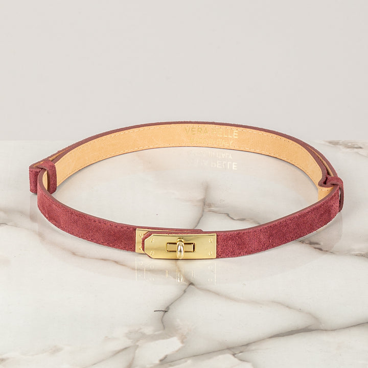 STORY - CINTURA CHIUSURA LUCCHETTO SCAMOSCIATA