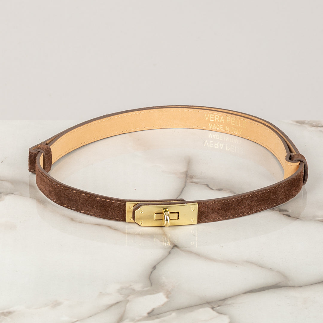 STORY - CINTURA CHIUSURA LUCCHETTO SCAMOSCIATA