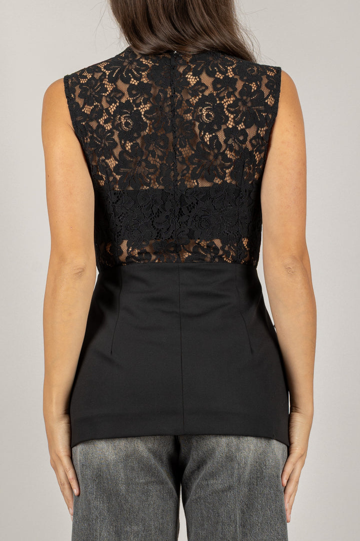 IMPERIAL - LD11KMA - GILET INTARSI IN PIZZO CON TOP
