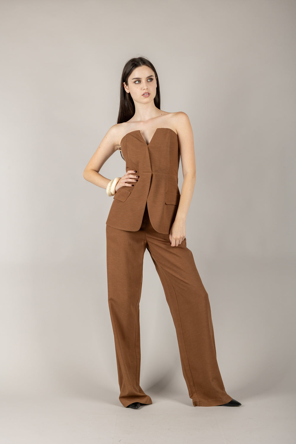DIXIE - L845W035/P845W214 - COMPLETO TOP SCOLLO A V E PANTALONE