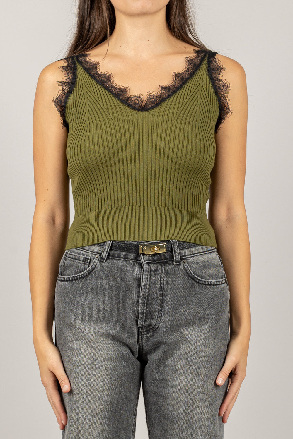 TENSIONE IN - W5HMT25A418 - TOP A COSTINE CON PIZZO