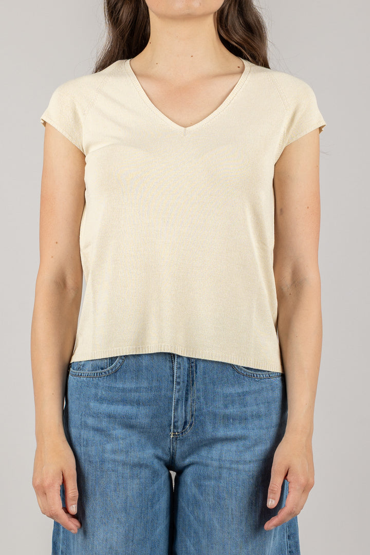 KONTATTO - 3M0527CN - MAGLIA SCOLLO A V MANICA CORTA