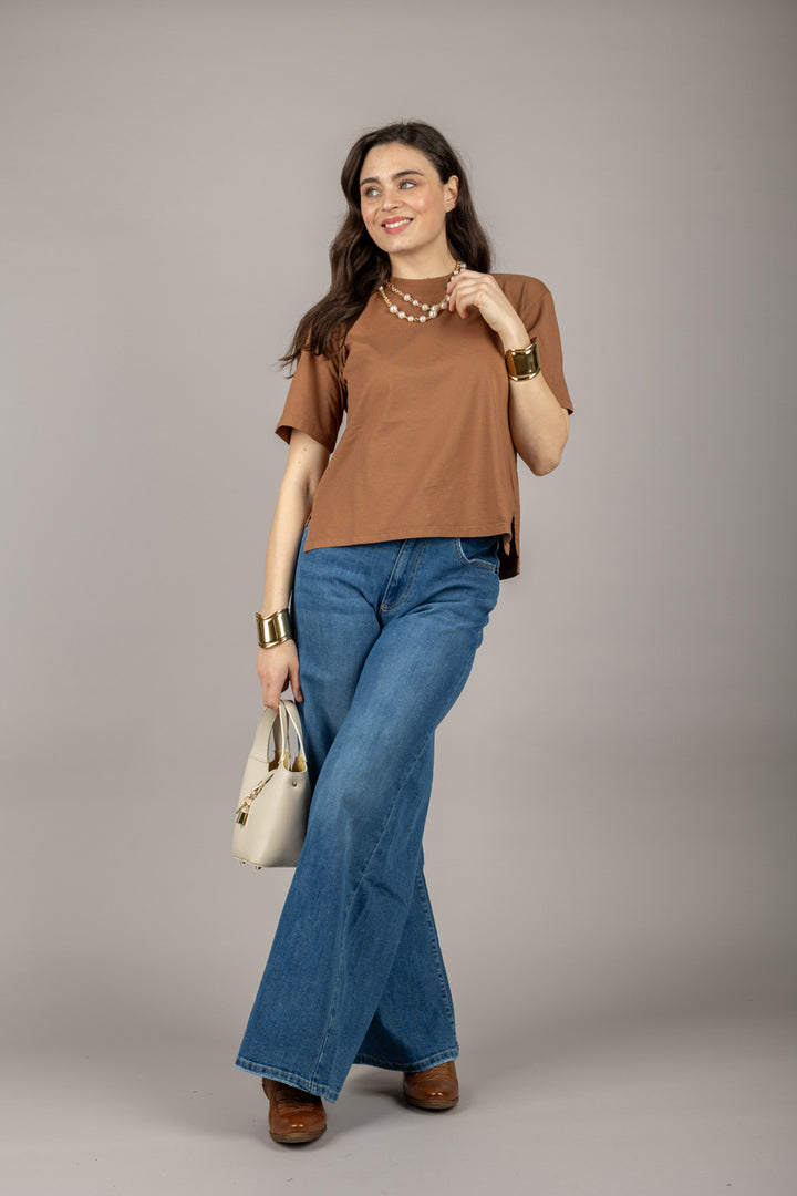 EMUNA - 271M05 - T-SHIRT CON SPACCHETTI