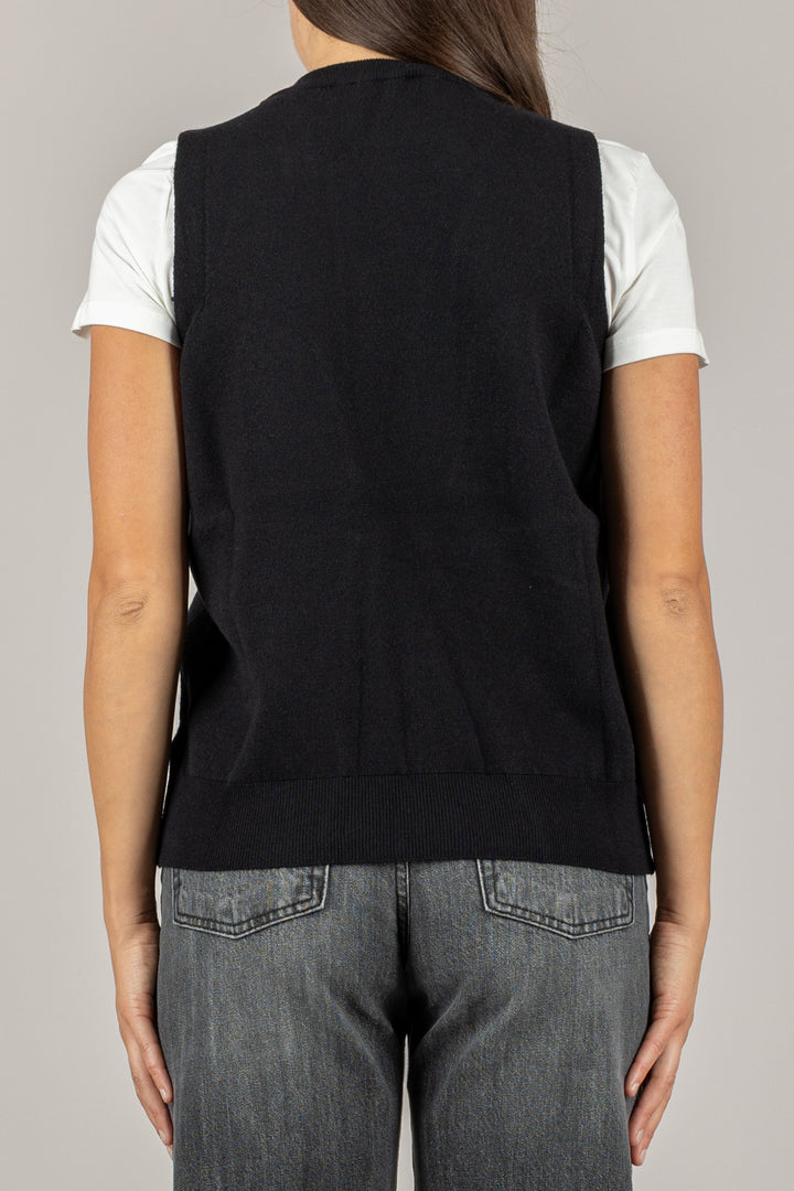 VICOLO - 22189F - GILET CON APPLICAZIONI GIOIELLI