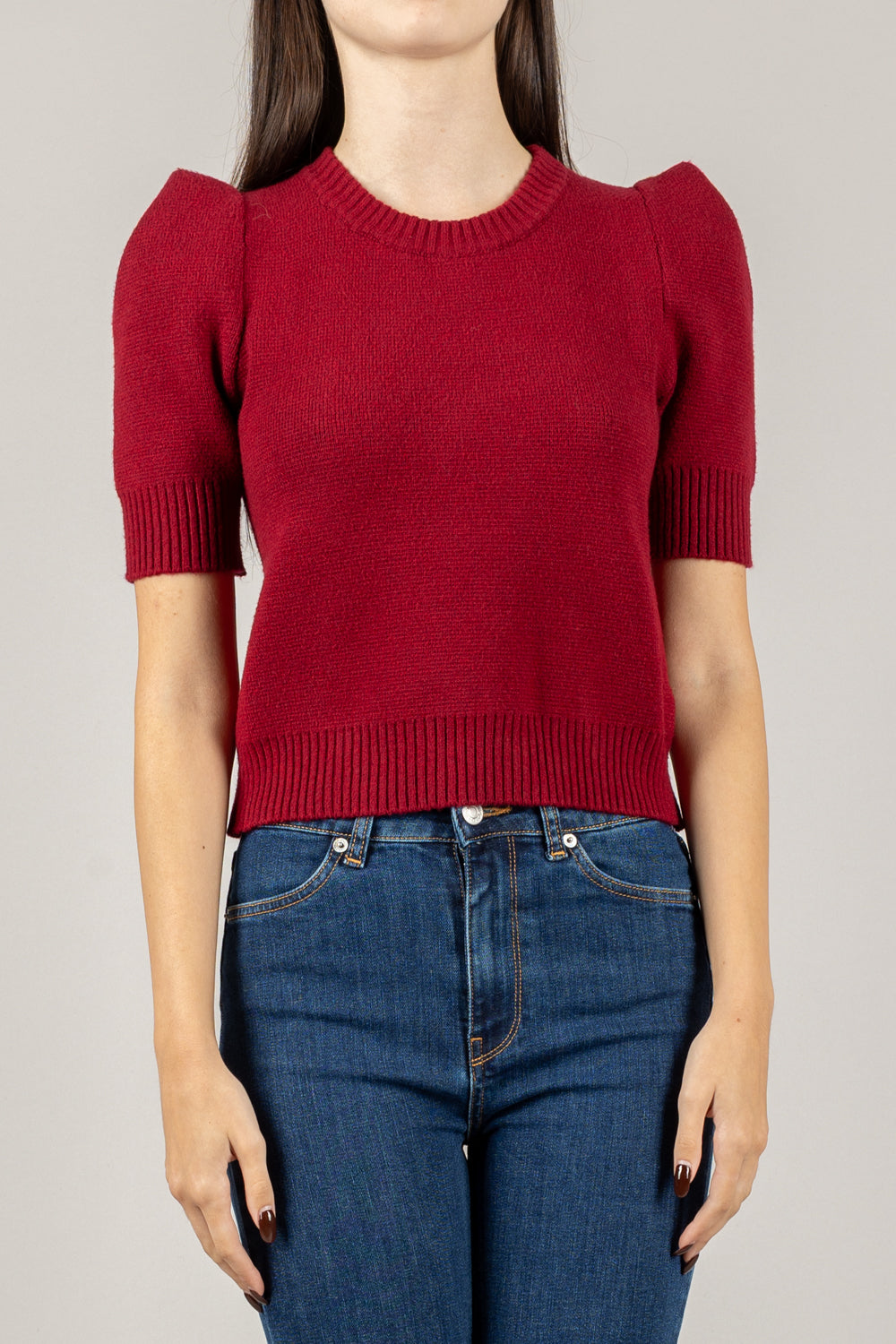 VICOLO - 77236F - MAGLIA GIROCOLLO MANICA SBUFFO