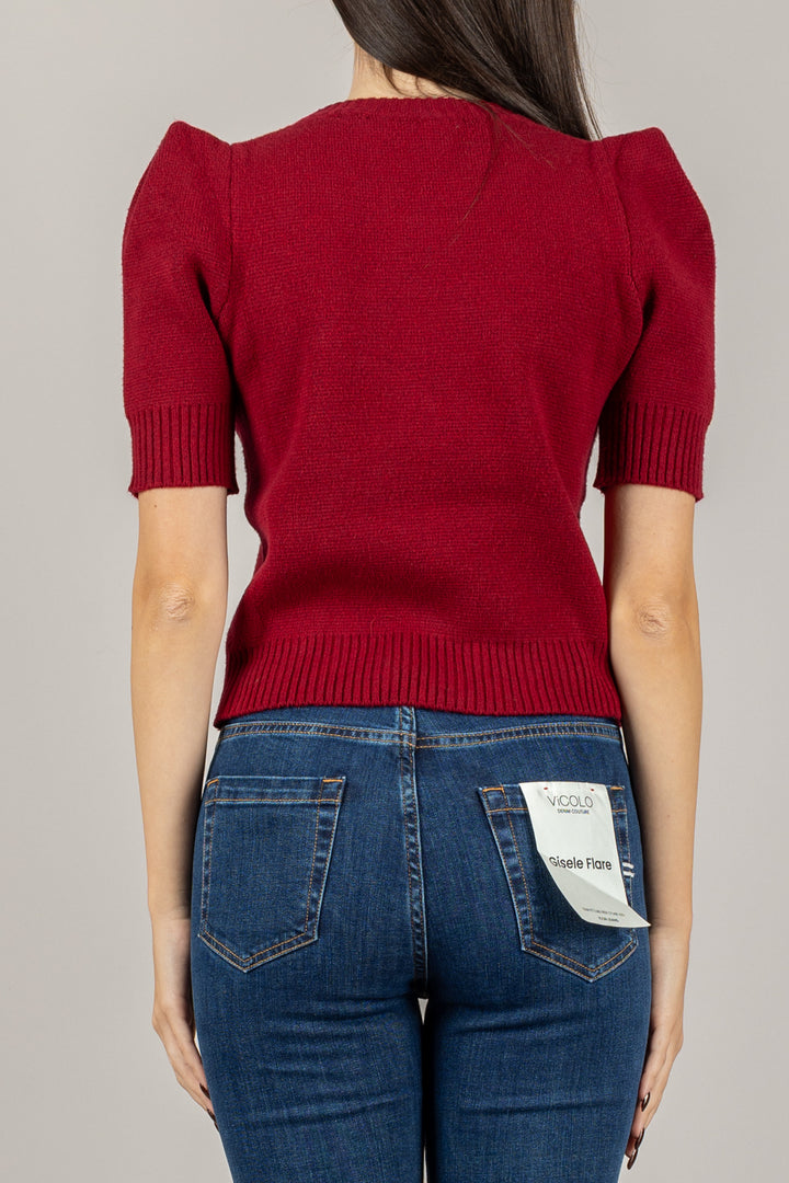 VICOLO - 77236F - MAGLIA GIROCOLLO MANICA SBUFFO