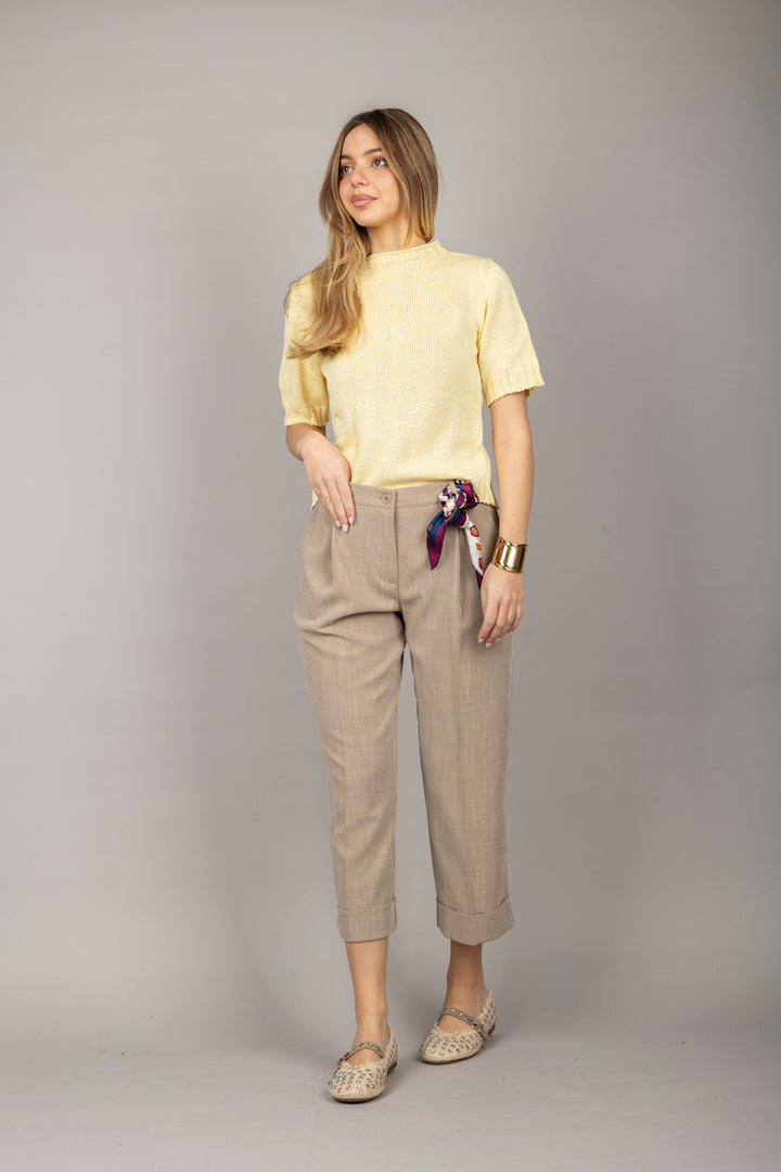 DIXIE - PASVWPHU - PANTALONE CON FOULARD E RISVOLTO