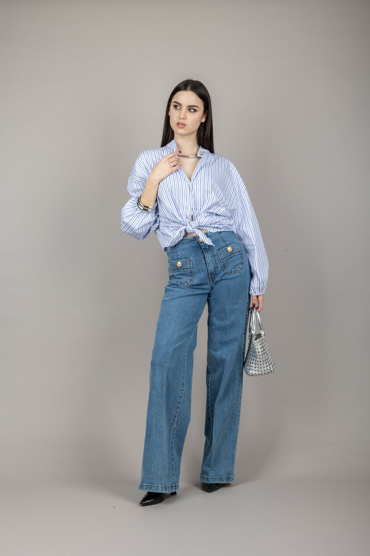 TENSIONE IN - CJ12040 - JEANS CON TASCHINI