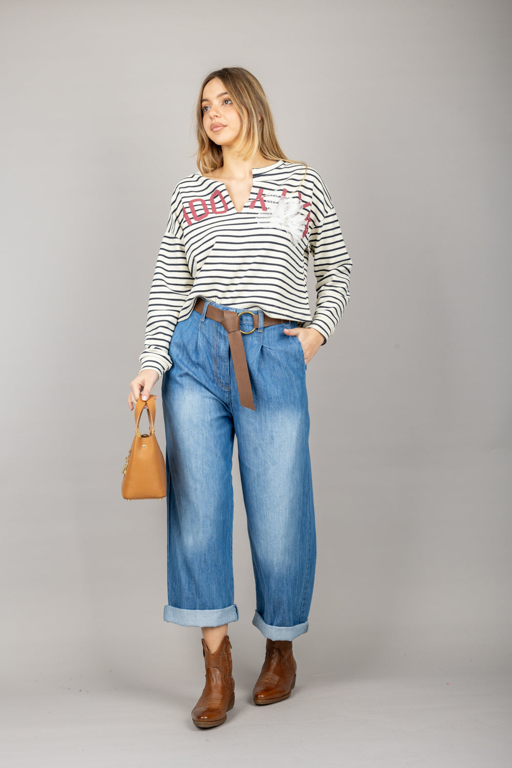 DIXIE - P773W140 - JEANS MOM FIT CON CINTURA