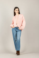 VICOLO - 5AB5010 - MAGLIA OVER ROSA