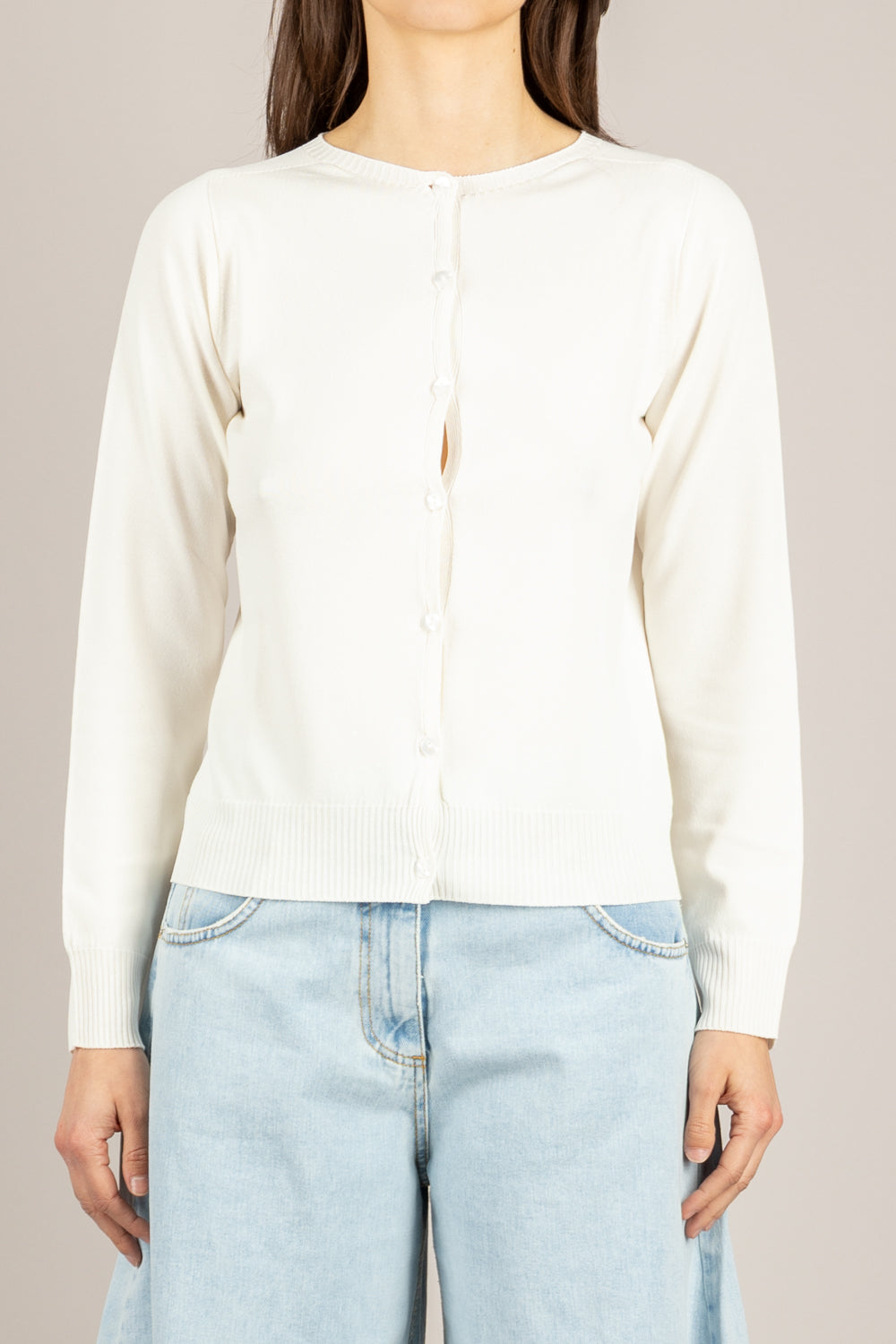 TENSIONE IN - 16010 - MAGLIA COREANA CREMA