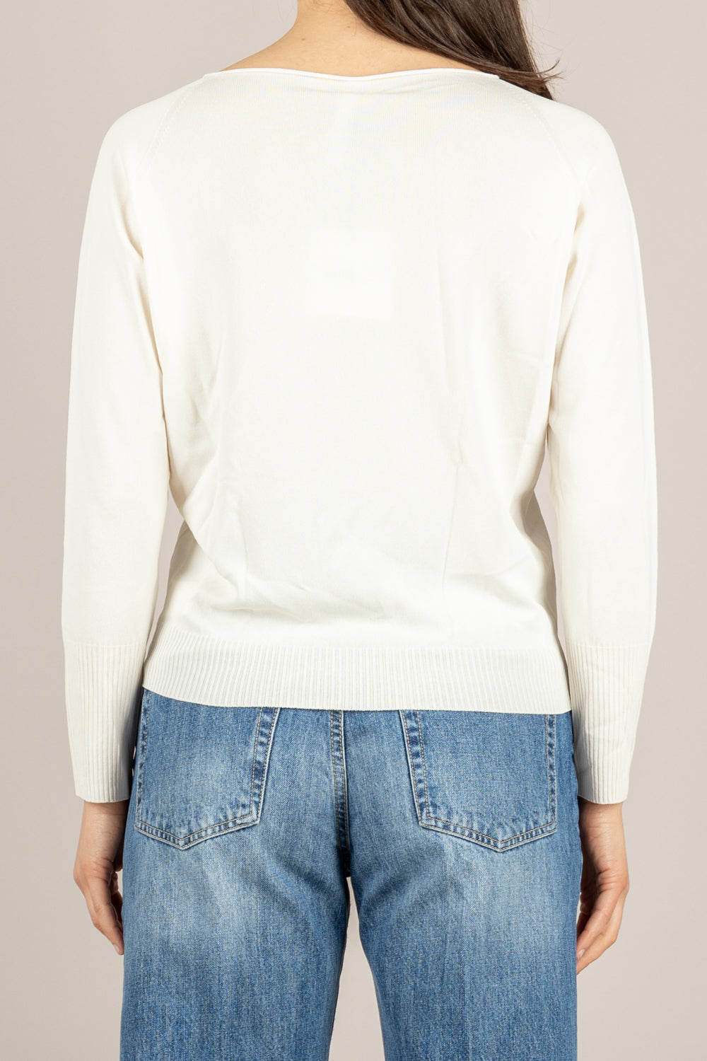 TENSIONE IN - 16059 - MAGLIA GIROCOLLO CREMA