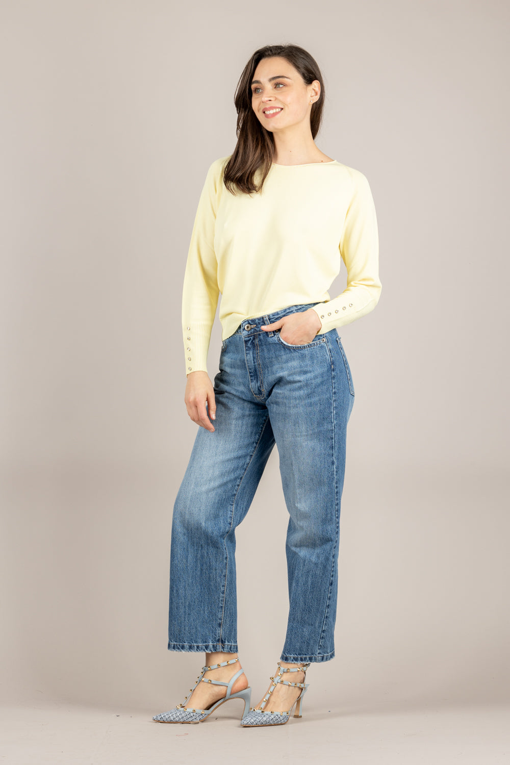 TENSIONE IN - 16059 - MAGLIA GIROCOLLO GIALLINO