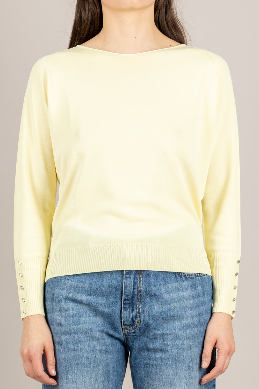 TENSIONE IN - 16059 - MAGLIA GIROCOLLO GIALLINO