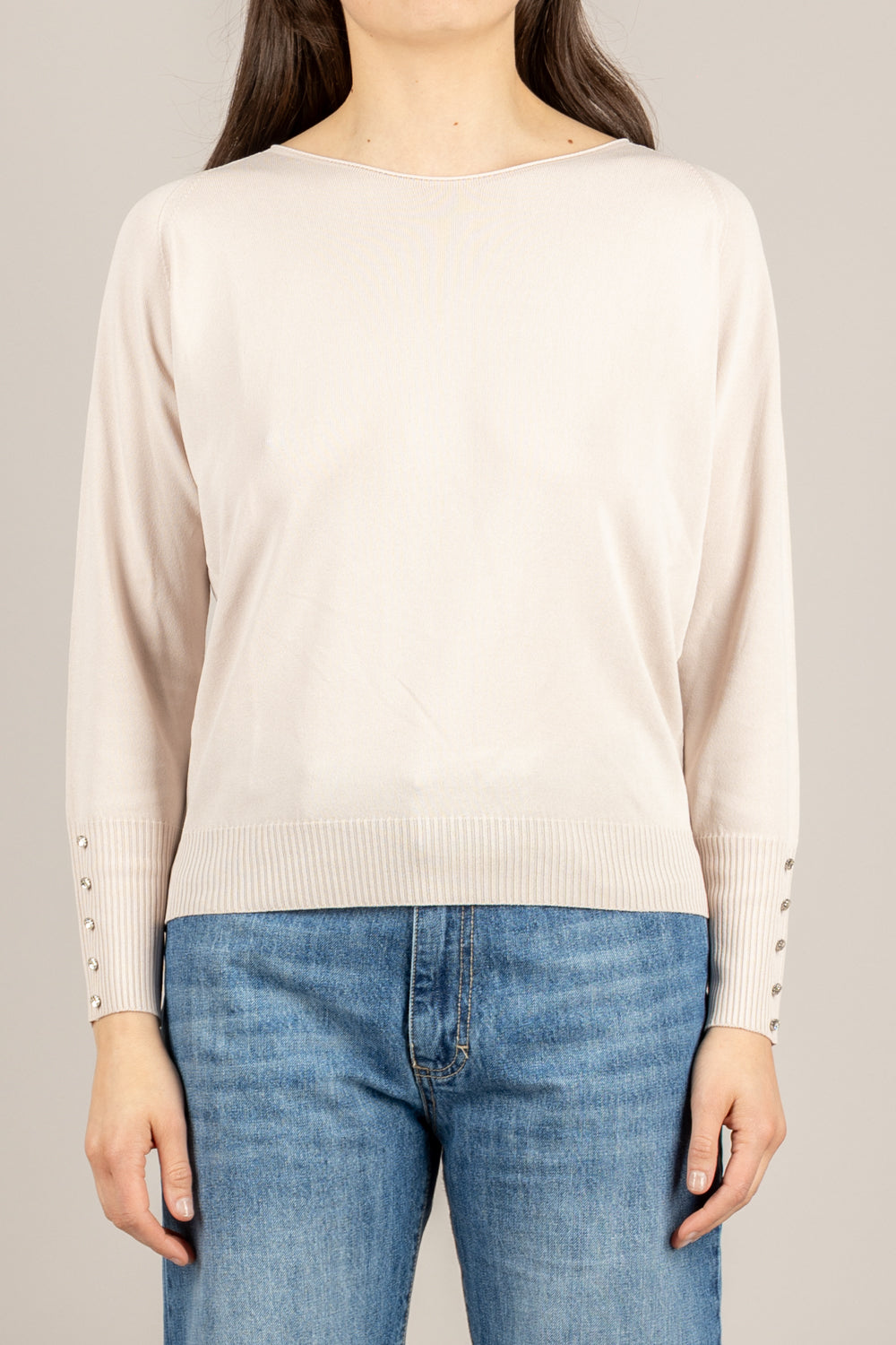 TENSIONE IN - 16059 - MAGLIA GIROCOLLO ROSA TENUE