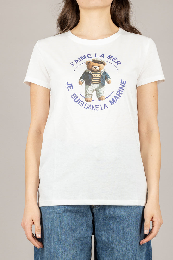 VICOLO - RD0568 - T-SHIRT ORSETTO MARINE