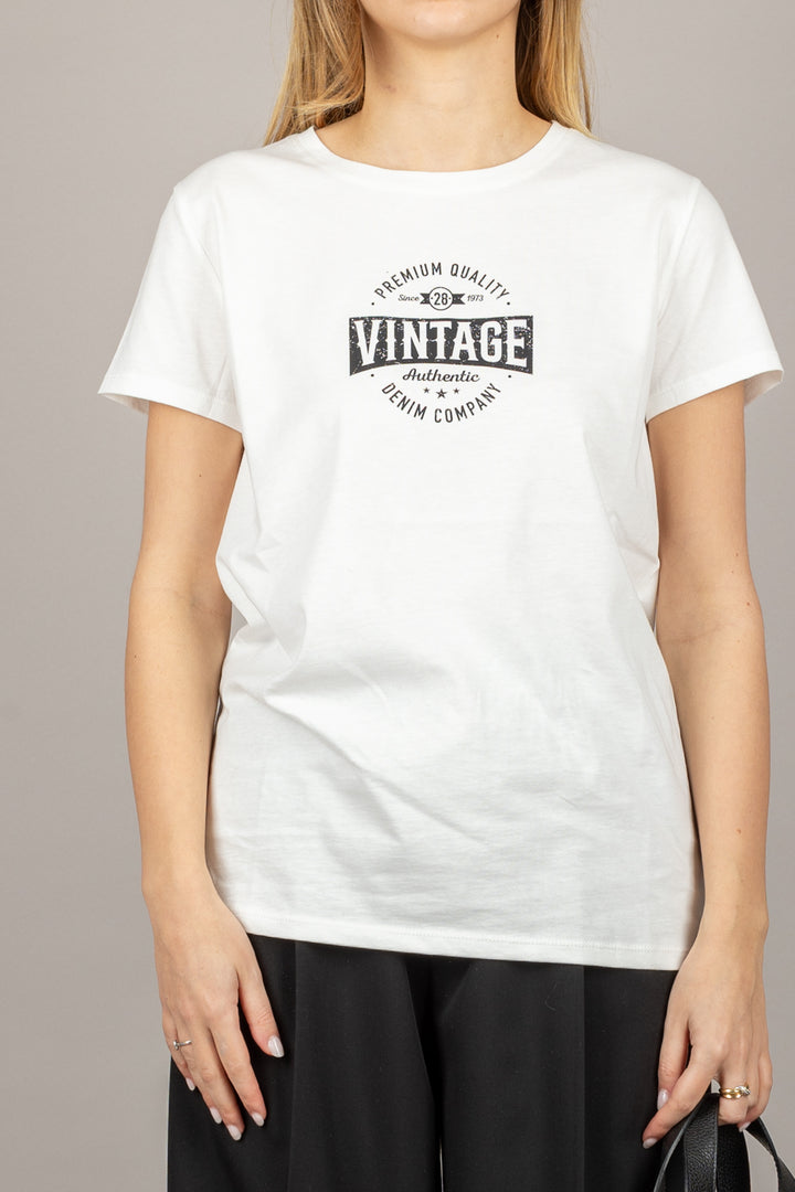 VICOLO - RD0453 - T-SHIRT SCRITTA VINTAGE