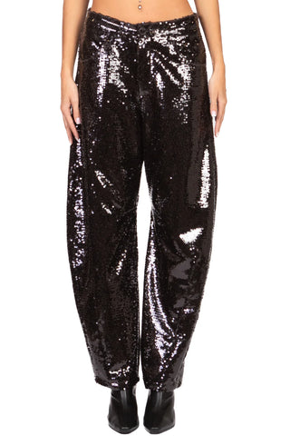 TENSIONE IN - W25PC14 - PANTALONE BARREL IN PAILLETTES