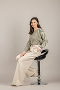 TENSIONE IN - 26135 - MAGLIA A RIGHE ROSA/SABBIA/MILITARE