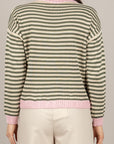 TENSIONE IN - 26135 - MAGLIA A RIGHE ROSA/SABBIA/MILITARE