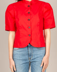 TENSIONE IN - 26B4542 - GIACCA CROP MANICA CORTA ROSSO